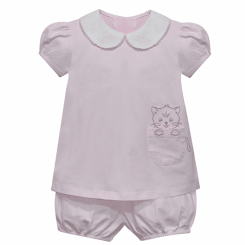 Remember Nguyen Gemma Bloomer Set with Cat. Toddler Girl