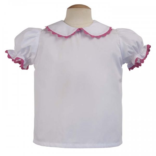 Remember Nguyen Hot Pink Ric Rac shirt Sleeve Blouse