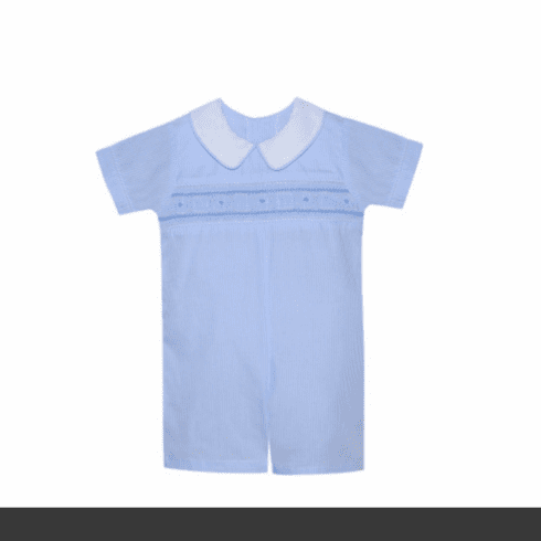 Remember Nguyen Marshall Blue Romper with Smocking. Infant