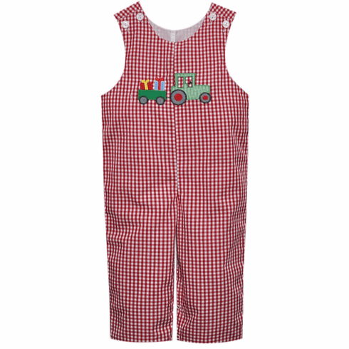 Remember Nguyen Red Check Tractor with Gift Box Longall. Infant Boy