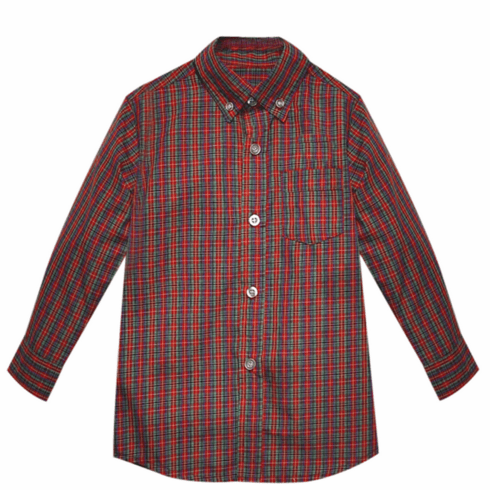 Remember Nguyen Red Plaid Button Down Shirt. Toddler Boy