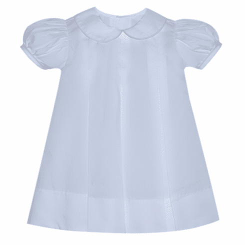 Remember Nguyen Reese White Dress with Pink Piping. Girl