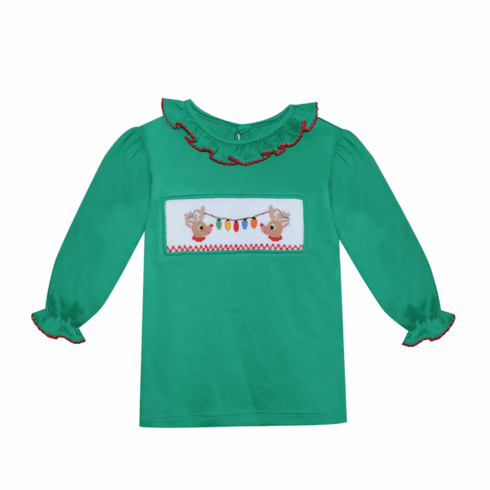 Remember Nguyen Reindeer With Lights Blouse. Infant