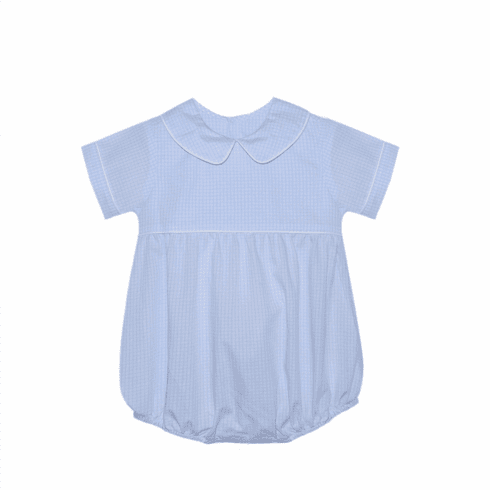 Remember Nguyen Tate Boys Micro Blue Check Bubble. Infant Boy