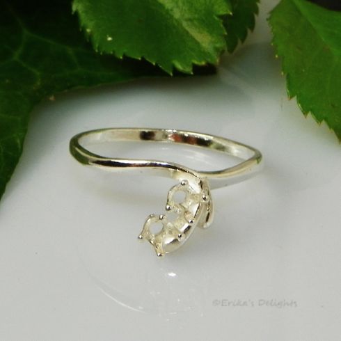 2 Stone (3mm) Friendship Sterling Silver Ring Setting 