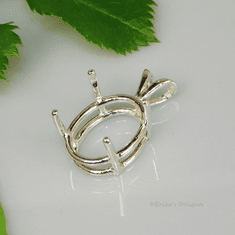 27x20 Oval Pre-notched Sterling Silver Pendant Setting 27x20 Oval Pre-notched Sterling Silver Pendant Setting