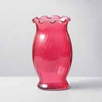 6.5"H Pink Fluted Vase