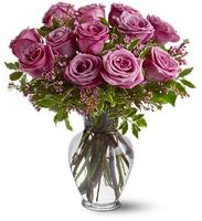 A Dozen Lavender Roses 
