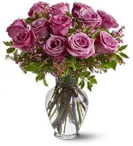 A Dozen Lavender Roses 
