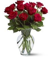 A dozen red roses 