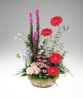 A vegetative arrangement of flowers