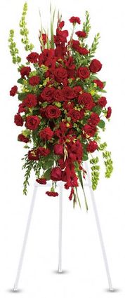 All red funeral spray 