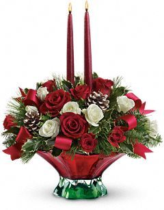 Colors of Christmas Centerpiece Flowers