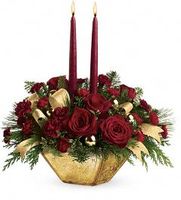 Crimson and Gold Centerpiece Flowers Crimson and Gold Centerpiece Flowers