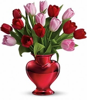 Hearts in Bloom Tulips Vase