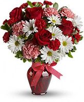 Hugs and Kisses Bouquet with Red Roses