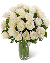 Long Stem White Rose Bouquet 24