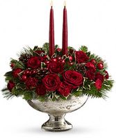 Mercury Glass Bowl Bouquet