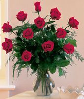 One Dozen Roses Arranged