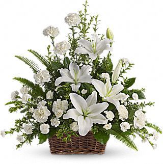 Peaceful White Lilies Basket  
