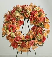 Peach Memorial Standing Wreath 
