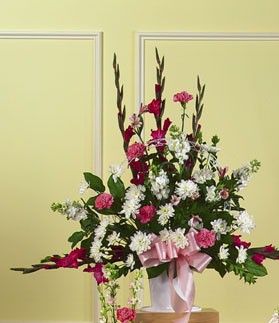 Pink and White Basket Sympathy