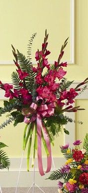 Pink Gladiolus Standing Spray Sympathy