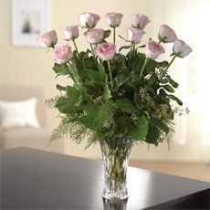 Precious Pink Dozen Roses - Vase variety
