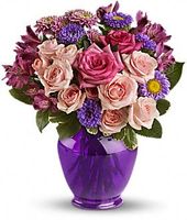 Purple Medley Bouquet with Roses 