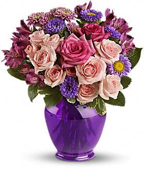 Purple Medley Bouquet with Roses 