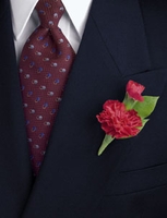 Red Mini Carnation Boutonniere