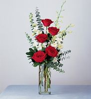 Red Roses and White Orchids