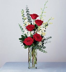 Red Roses and White Orchids