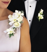Rose and dendrobium Corsage & Boutonniere