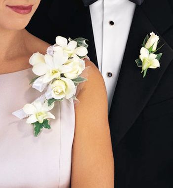 Rose and dendrobium Corsage & Boutonniere