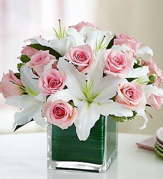Rose and Lily Cube Bouquet 