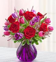 Valentine Rose and Tulip Bouquet 