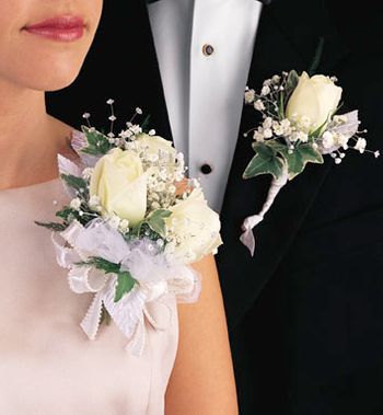 Rose Corsage with Rhinestones
