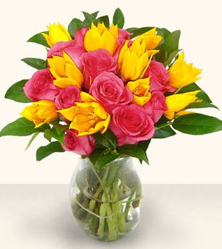 Springtime Rose and Tulip Bouquet 