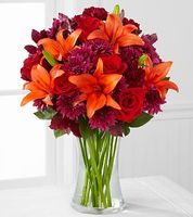 Sunset Roads Rose & Lily Bouquet - Sunset Roads Rose & Lily Bouquet -