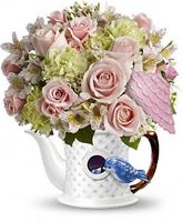 Teleflora's Bluebird Blush Bouquet