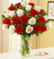 Two Dozen Red & White Roses Two Dozen Red & White Roses