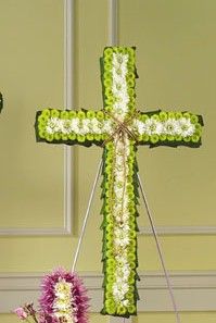 White and Green Cross Sympathy
