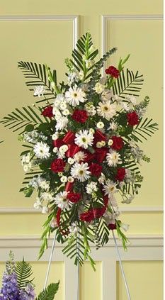 White And Red Standing Spray