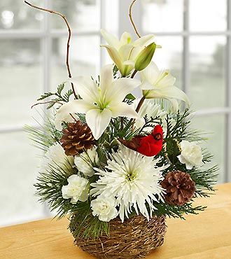 Wintertime Birds Nest of Flowers