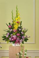Yellow Gladiolus and Mixed Flowers