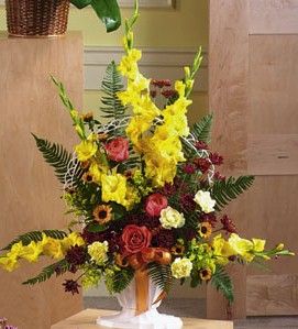 Yellow Gladiolus Basket