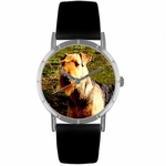 Airedale Terrier Print Watch in Silver Classic R 0130079 Airedale Terrier Print Watch in Silver Classic R 0130079