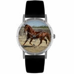 American Saddlebred Horse Print Watch in Silver Classic R 0110024 American Saddlebred Horse Print Watch in Silver Classic R 0110024