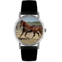 American Saddlebred Horse Print Watch in Silver Classic R 0110024